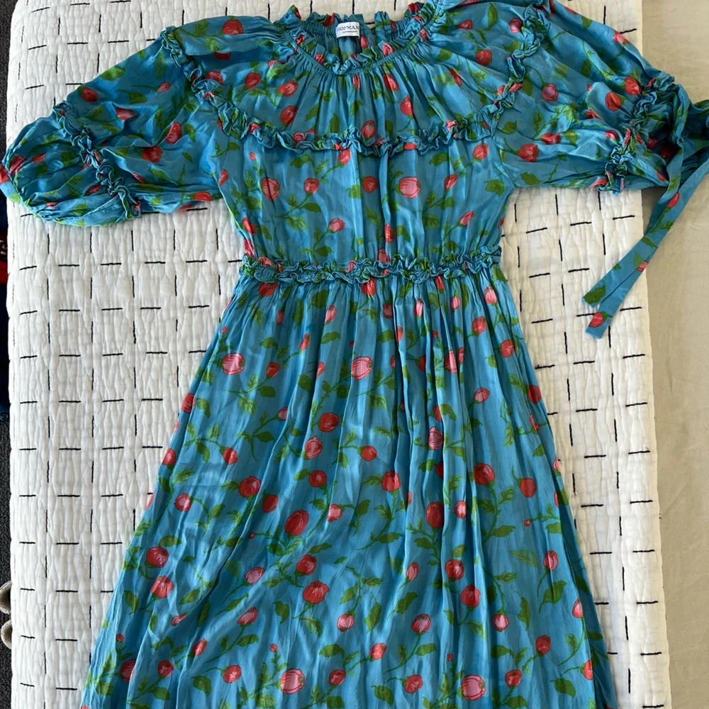 hofmann copenhagen mirielle blue dress with flowers. size 34. - Picture 4 of 4